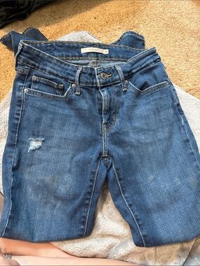 Levi's Dark Blue Skinny Jeans with Light Distress